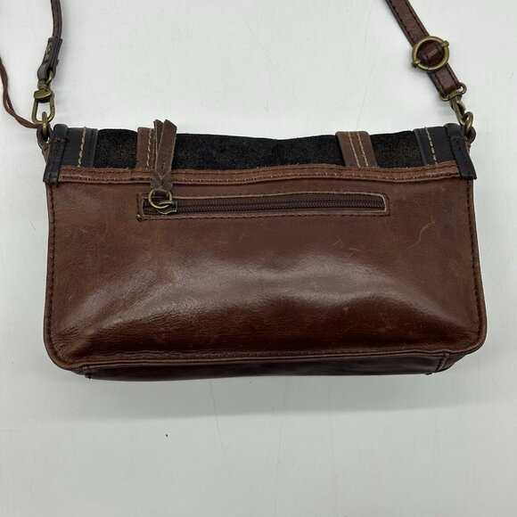 The Sak Leather Tri-Color Adjustable Crossbody Bag Metallic Buckle Boho Purse - Picture 3 of 13